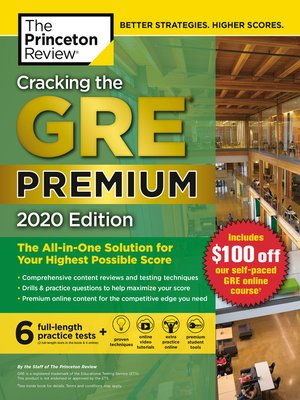 cover image of Cracking the GRE Premium Edition with 6 Practice Tests, 2020